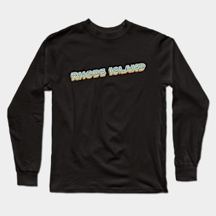 Rhode Island Retro Typography Faded Style Long Sleeve T-Shirt